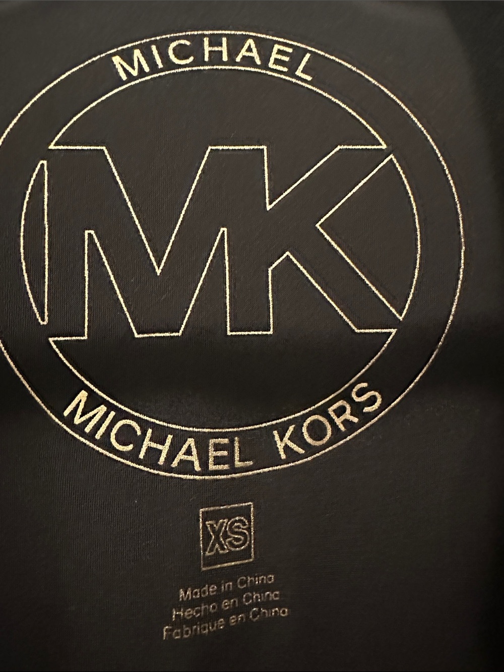 Michael Kors Black Velvet Bomber Jacket with Gold Zip Pull Size XS - Picture 4 of 5